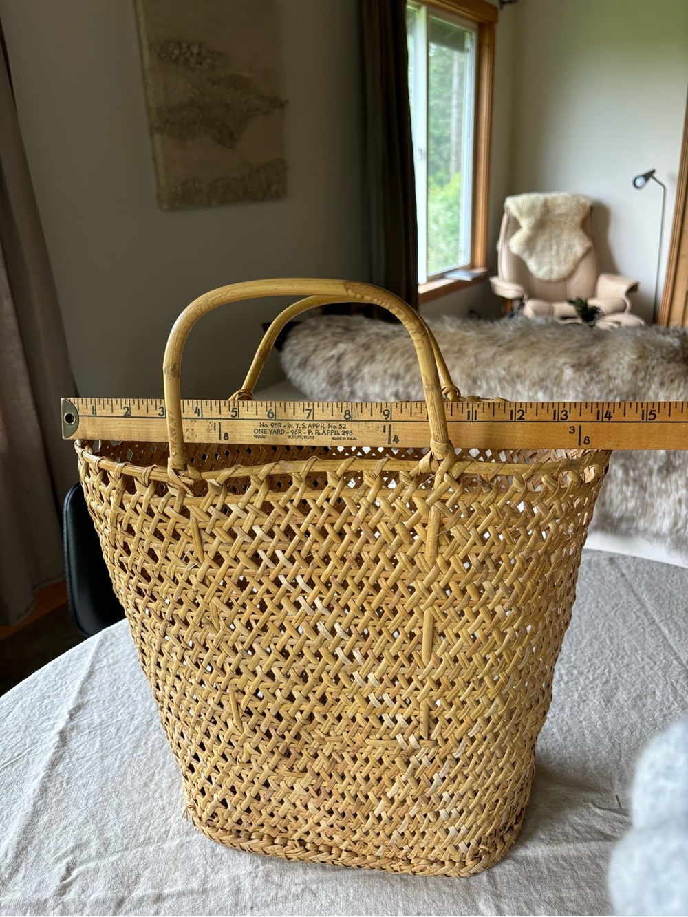 Vintage Wicker Market Basket - Picture 6 of 6